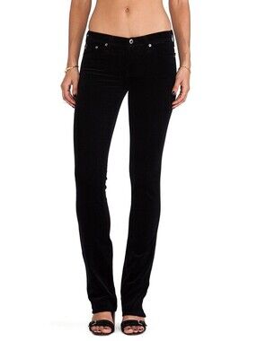 AG Adriano Goldschmied The Ballad Slim Boot Velvety Black Jeans Size 28 NWT